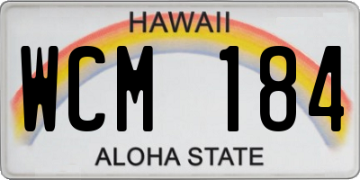 HI license plate WCM184