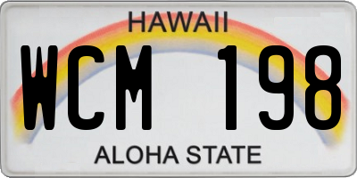 HI license plate WCM198