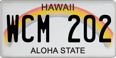 HI license plate WCM202