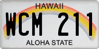 HI license plate WCM211