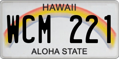 HI license plate WCM221