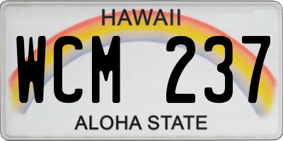 HI license plate WCM237