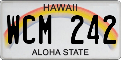 HI license plate WCM242