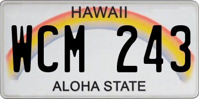 HI license plate WCM243
