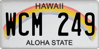 HI license plate WCM249