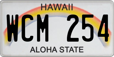 HI license plate WCM254