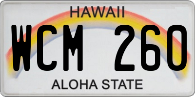 HI license plate WCM260