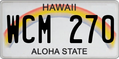 HI license plate WCM270