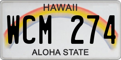 HI license plate WCM274