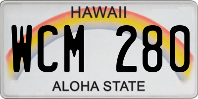 HI license plate WCM280