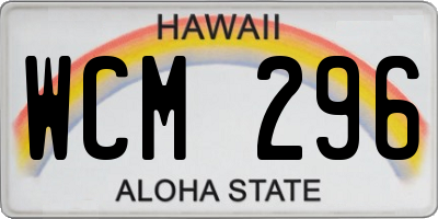 HI license plate WCM296