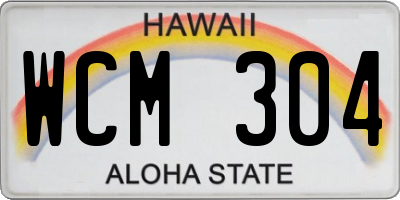 HI license plate WCM304