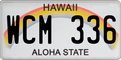 HI license plate WCM336