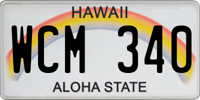 HI license plate WCM340