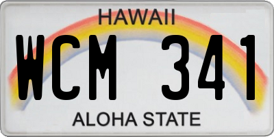 HI license plate WCM341