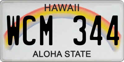 HI license plate WCM344