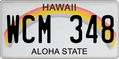 HI license plate WCM348