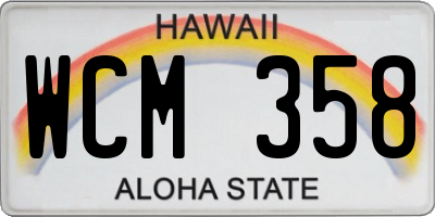 HI license plate WCM358