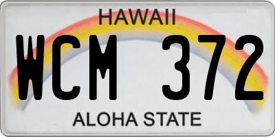 HI license plate WCM372