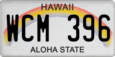 HI license plate WCM396
