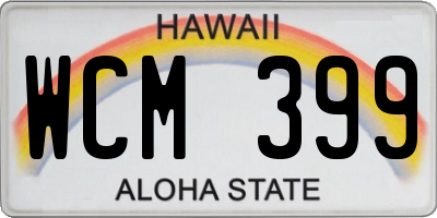 HI license plate WCM399