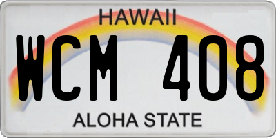 HI license plate WCM408