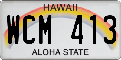 HI license plate WCM413