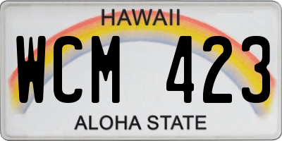HI license plate WCM423