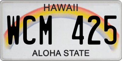 HI license plate WCM425