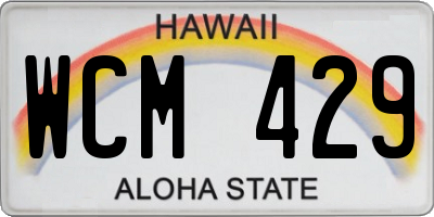 HI license plate WCM429