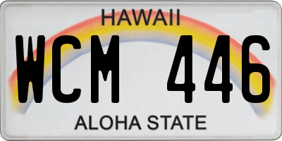 HI license plate WCM446