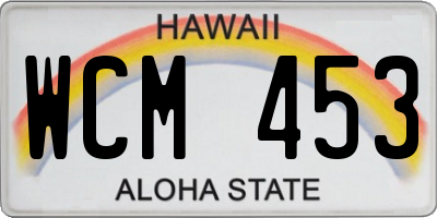 HI license plate WCM453