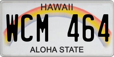 HI license plate WCM464
