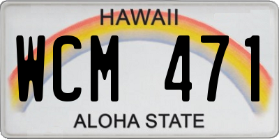 HI license plate WCM471