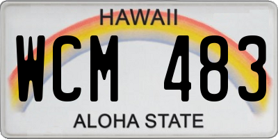 HI license plate WCM483