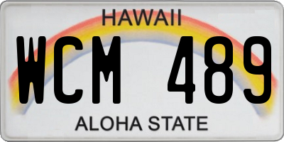 HI license plate WCM489