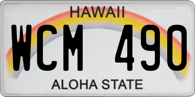 HI license plate WCM490