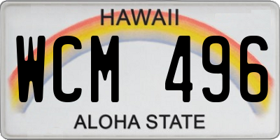 HI license plate WCM496