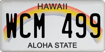 HI license plate WCM499
