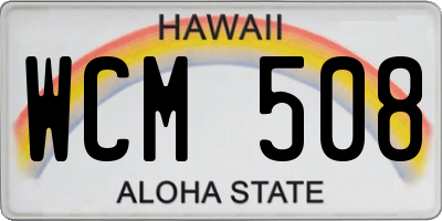 HI license plate WCM508