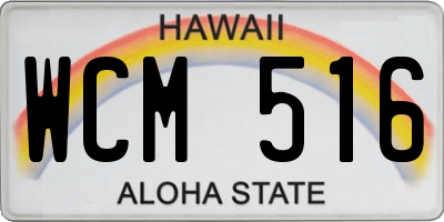 HI license plate WCM516