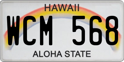 HI license plate WCM568
