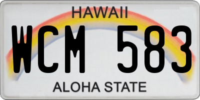 HI license plate WCM583