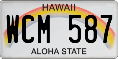 HI license plate WCM587