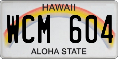 HI license plate WCM604