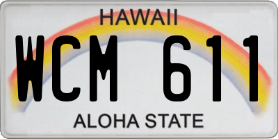 HI license plate WCM611