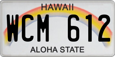 HI license plate WCM612