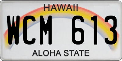 HI license plate WCM613