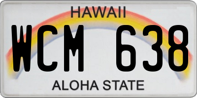 HI license plate WCM638