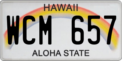 HI license plate WCM657